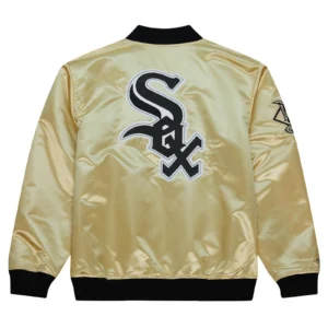 Chicago White Sox Team OG 2.0 Satin Full-Zip Varsity Gold Jacket 1