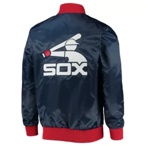 Chicago White Sox The Ambassador Satin Varsity Jacket – Navy 1