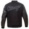 Chicago White Sox Triple Black Wool & Leather Varsity Jacket 1