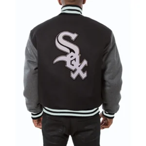 Chicago White Sox Two Tone Embroidered Wool Varsity Jacket – BlackGray 1