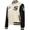 Chicago White Sox Women’s Retro Classic WhiteBlack Varsity Jacket 2