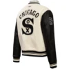 Chicago White Sox Women’s Retro Classic WhiteBlack Varsity Jacket 3