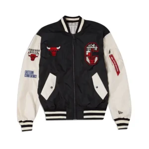 Chicago X Bulls L-2B Bomber varsity Black Jacket