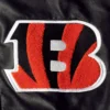 Cincinnati Bengals Black Stiff Arm Pleather Varsity Jacket 4