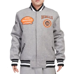 Cincinnati Bengals Crest Emblem Varsity Jacket
