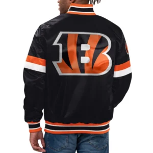 Cincinnati Bengals Home Game Black Varsity Jacket 1