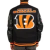 Cincinnati Bengals Mashup Black Varsity Jacket 1