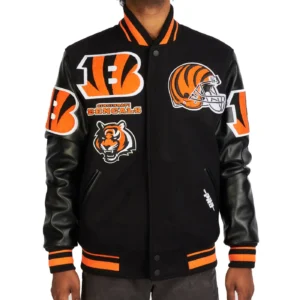 Cincinnati Bengals Mashup Black Varsity Jacket