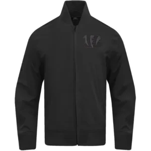Cincinnati Bengals Neutral Black Satin Varsity Jacket