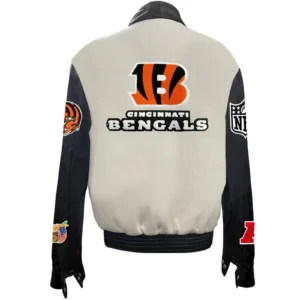 Cincinnati Bengals Off White Jeff Hamilton Stand Up Collar Jacket 1
