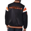 Cincinnati Bengals Satin Varsity Black Jacket 1