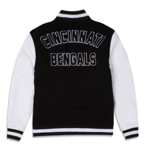 Cincinnati Bengals Third Down Black and White Varsity Jacket 1