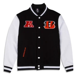 Cincinnati Bengals Third Down Black and White Varsity Jacket