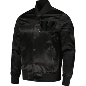 Cincinnati Bengals Triple Black Varsity Jacket