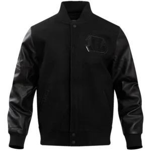 Cincinnati Bengals Triple Black Wool Varsity Jacket