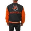 Cincinnati Bengals Two Tone Varsity Black and Orange Jacket 1