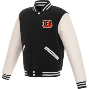Cincinnati Bengals Two Tone Wool Varsity Jacket