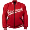 Cincinnati Reds Ebbets 1969 Authentic Red Wool Zipper Varsity Jacket