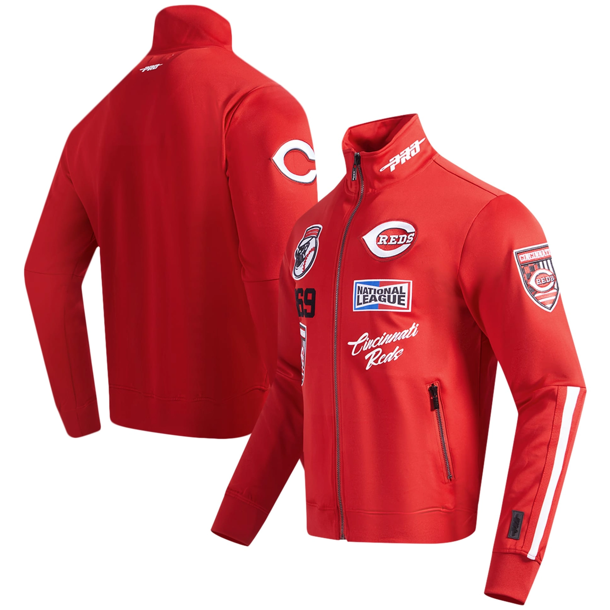 Cincinnati Reds Fast Lane Full-Zip Red Varsity Jacket 2