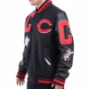 Cincinnati Reds Mashup Black Wool & Leather Varsity Jacket 3