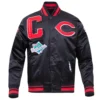 Cincinnati Reds Mashup Full-Snap Black Satin Varsity Jacket