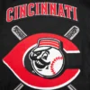 Cincinnati Reds Mashup Wool & Leather Varsity Black Jacket 4