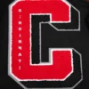 Cincinnati Reds Mashup Wool & Leather Varsity Black Jacket 5