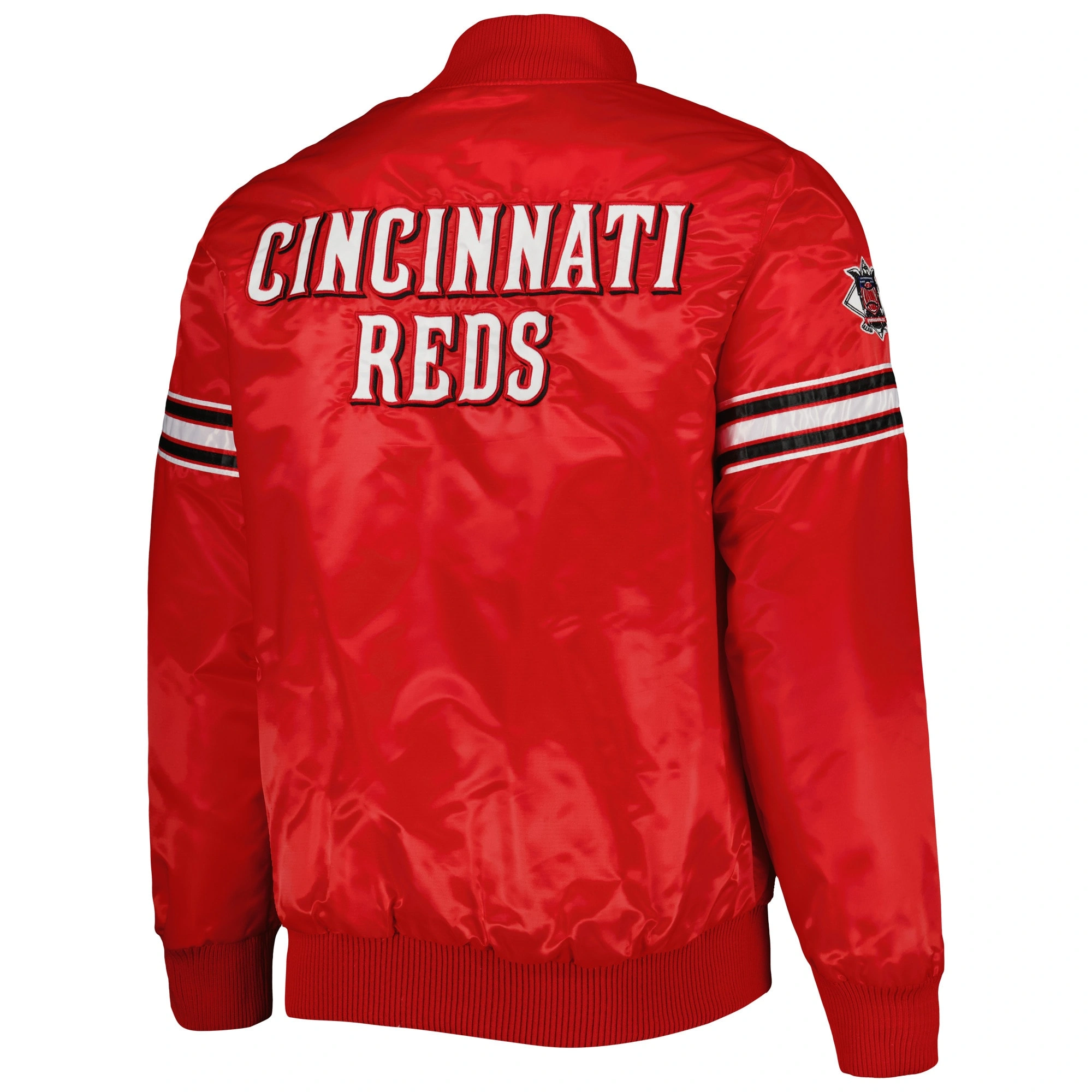 Cincinnati Reds Pick & Roll Full-Snap Satin Varsity Red Jacket 1