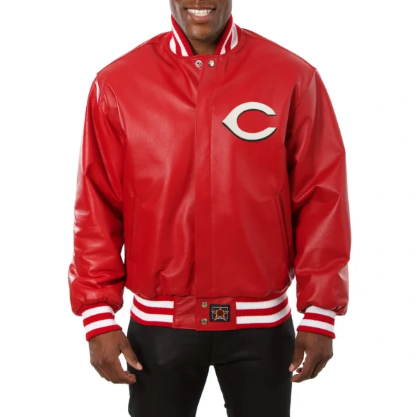 Cincinnati Reds Real Full Leather Varsity Red Jacket
