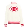 Cincinnati Reds Retro Classic Women’s Full-Snap Satin Varsity Jacket 1