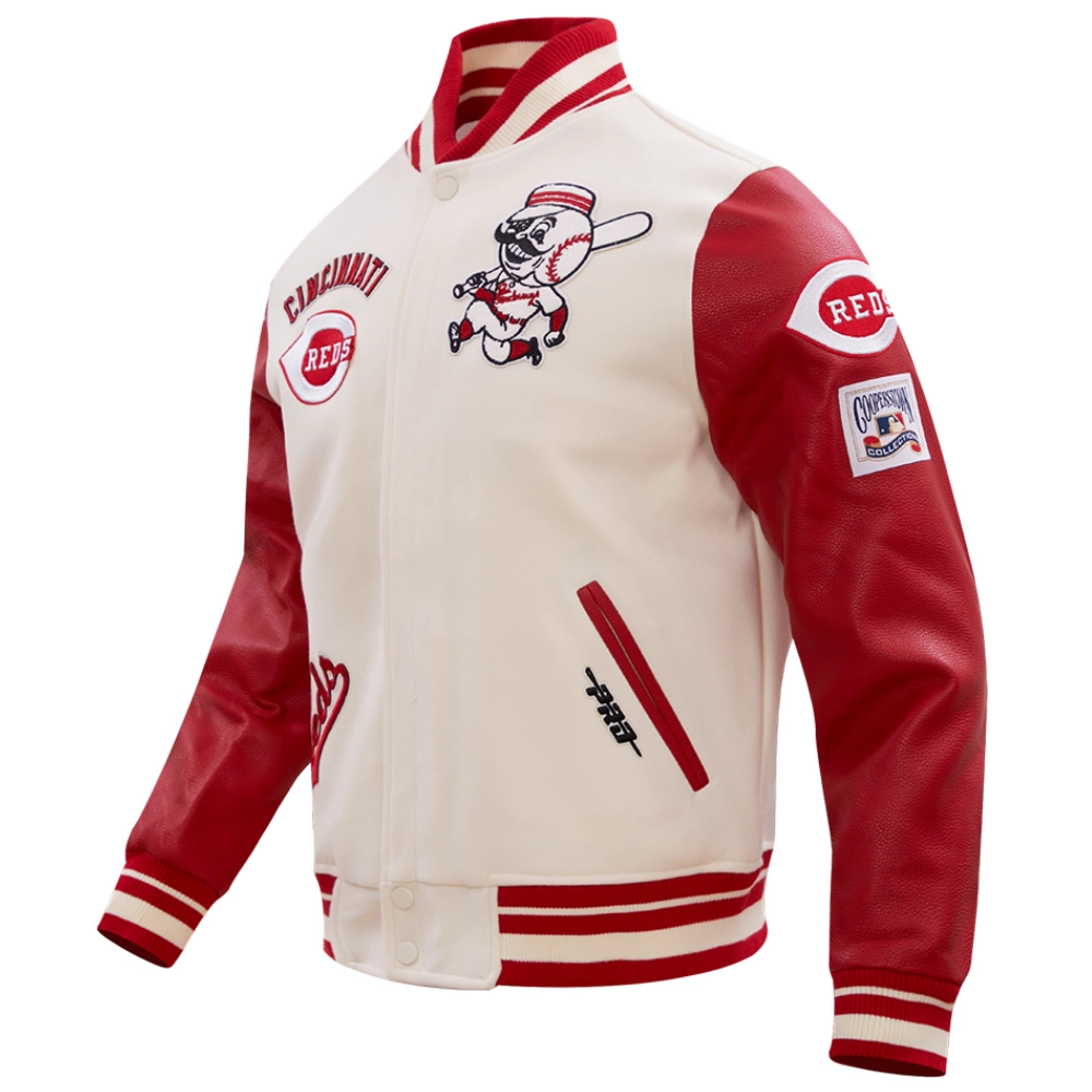 Cincinnati Reds Retro Classic Wool & Leather Varsity Jacket 1