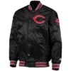 Cincinnati Reds The Diamond Full-Snap Satin Varsity Black Jacket