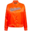 Classic Baltimore Orioles Women's Orange Satin Varsity Jacket