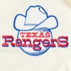 Classic Texas Rangers Retro Full-Snap Cream Unisex Varsity Satin Jacket