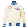 Classic Texas Rangers Retro Full-Snap Cream Varsity Jacket