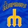 Classic Women’s Seattle Mariners Retro Blue Best Quality Satin Varsity Jacket