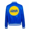 Classic Women’s Seattle Mariners Retro Blue Pure Satin Varsity Jacket