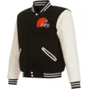 Cleveland Browns Black Two Tone Wool Varsity Jacket