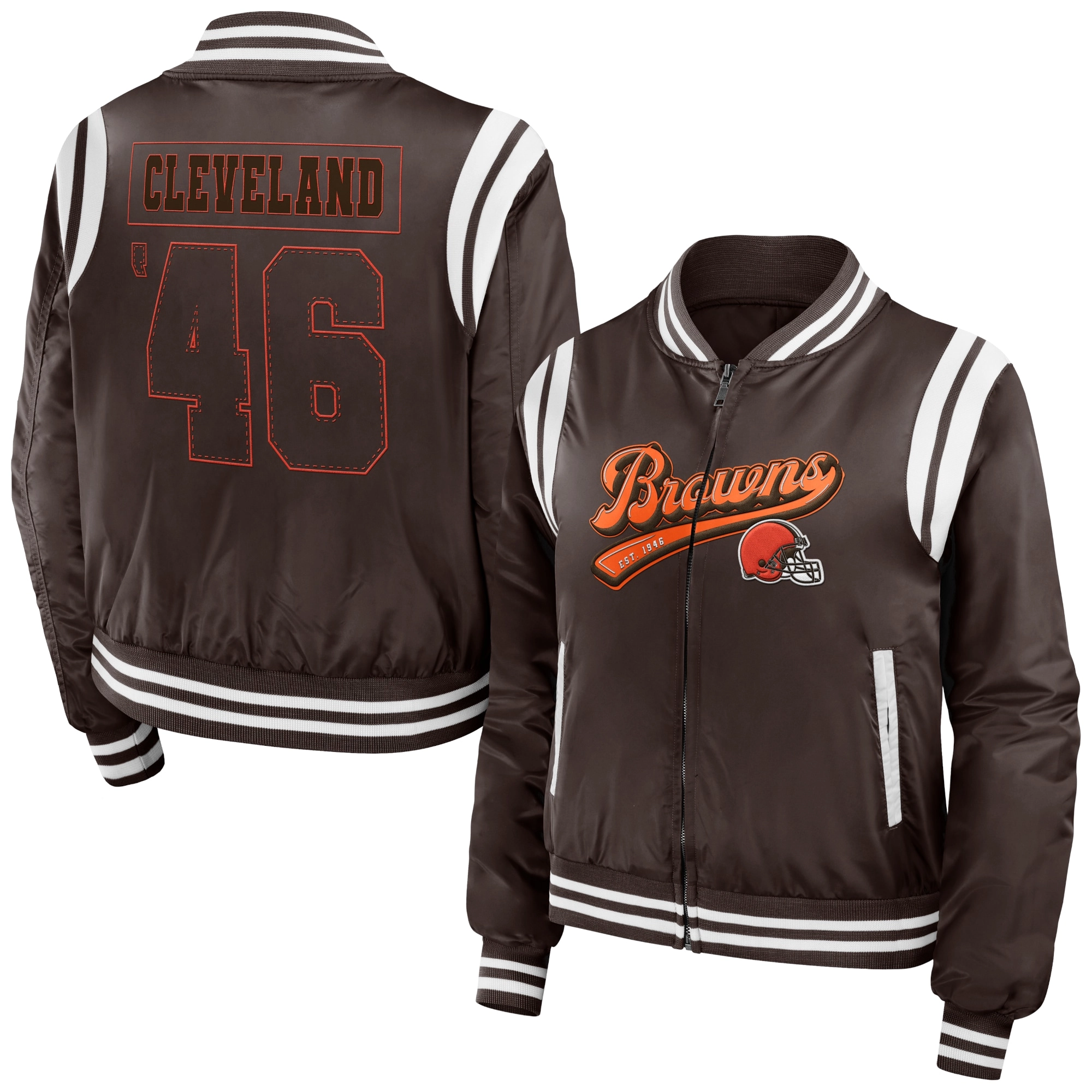 Cleveland Browns Bomber Brown Varsity Jacket 2