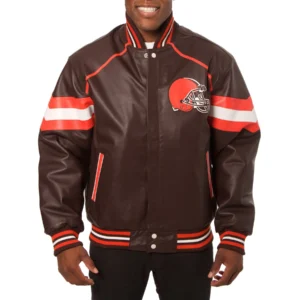 Cleveland Browns Bomber Leather Varsity Jacket