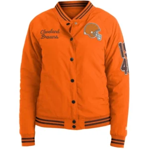 Cleveland Browns Heavyweight Satin Varsity Jacket