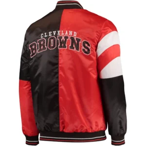 Cleveland Browns Leader Satin Varsity Jacket 1