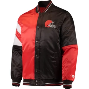 Cleveland Browns Leader Satin Varsity Jacket