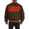 Cleveland Browns Leather Brown Varsity Jacket 1
