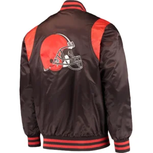 Cleveland Browns Prime Time Satin Varsity Jacket 1