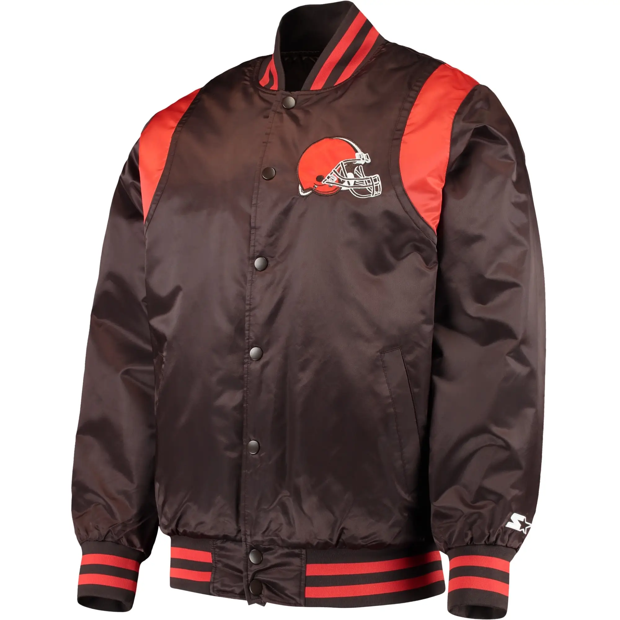 Cleveland Browns Prime Time Satin Varsity Jacket