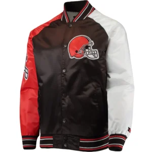 Cleveland Browns Reliever Varsity Tri Color Jacket