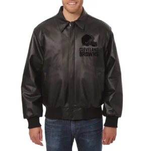 Cleveland Browns Tonal Black Bomber Jacket