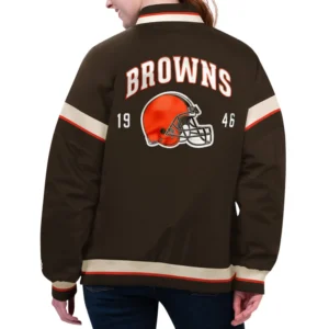 Cleveland Browns Tournament Satin Varsity Jacket 1