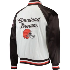 Cleveland Browns Varsity Raglan White Jacket 1